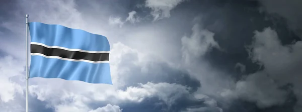 Bandera Botswana Cielo Nublado Representación Tridimensional —  Fotos de Stock