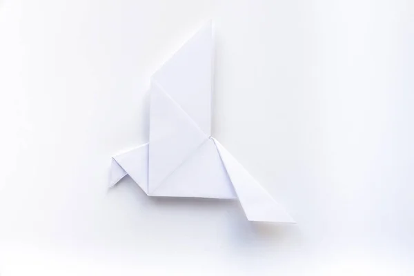 Origami Colombe Papier Isolé Sur Fond Blanc Vierge — Photo