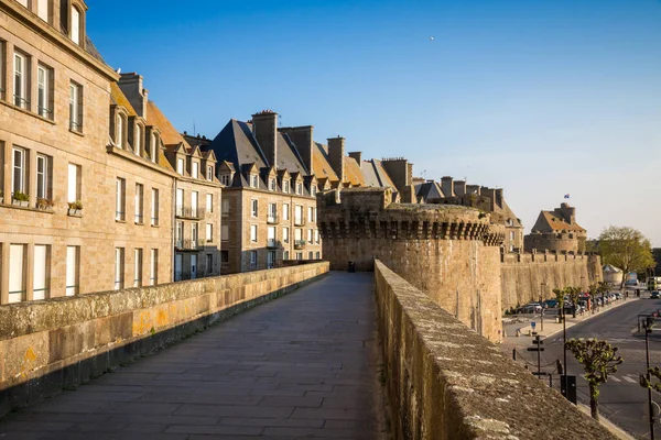 Opevněné Hradby Město Saint Malo Bretani Francie — Stock fotografie