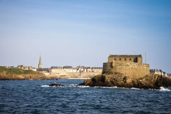 Uitzicht Stad Saint Malo Vanaf Zee Bretagne Frankrijk — Stockfoto