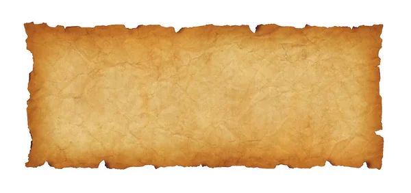 Старый Бумажный Горизонтальный Баннер Пергаментный Свиток Изолирован Белом Фоне — стоковое фото