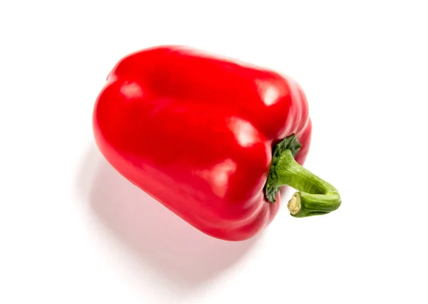 Φρέσκο Οργανικό Κόκκινο Bell Pepper Απομονωμένο Λευκό Φόντο — Φωτογραφία Αρχείου