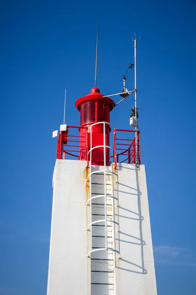 Saint Malo Lighthouse Harbor Pier Brittany France — Stock Photo, Image