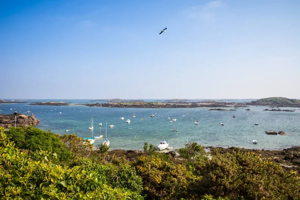 Chausey adası kıyıları ve Brittany, Fransa 'daki kayalıklar