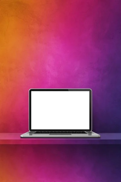 Laptop Computer Rainbow Shelf Vertical Background Illustration — Stok fotoğraf