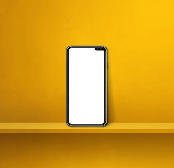 Telefon Komórkowy Żółtej Półce Kwadratowe Ilustracja — Zdjęcie stockowe
