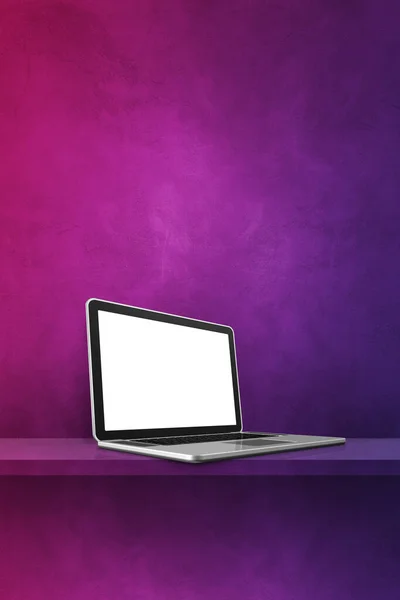 Laptop Computer Purple Shelf Vertical Background Illustration — Stok fotoğraf