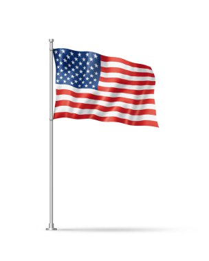 USA flag, 3D illustration, isolated on white