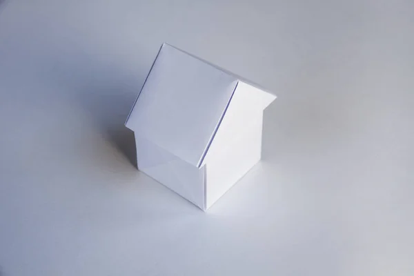 Paper House Origami Izolowane Białym Tle — Zdjęcie stockowe