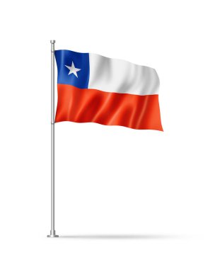 Chile flag, 3D illustration, isolated on white