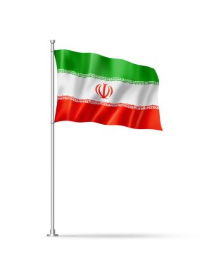 Iran flag, 3D illustration, isolated on white