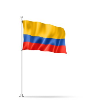 Colombia flag, 3D illustration, isolated on white