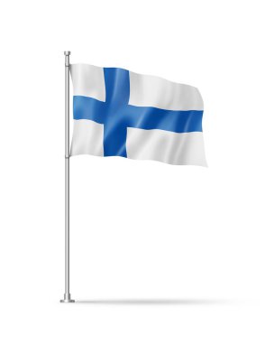 Finland flag, 3D illustration, isolated on white