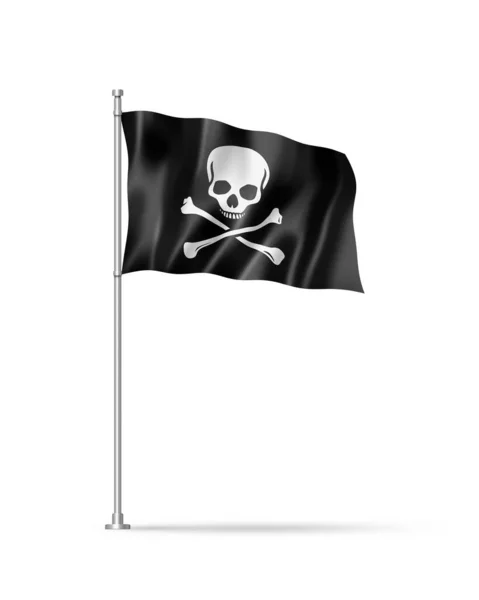 Pirate Flag Jolly Roger Illustration Isolated White — Stock Photo, Image