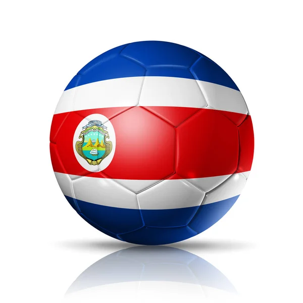 Soccer Ball Costa Rica Team Flag Isolated White Clipping Path — Stock Photo, Image