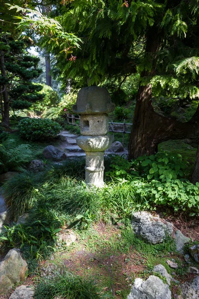Traditional Lamp Japanese Garden Zen Background — Stok fotoğraf