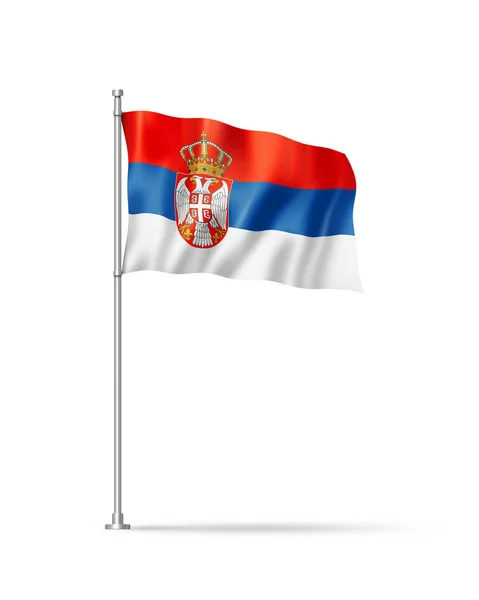 塞尔维亚国旗 3D插图 白色孤立 — 图库照片