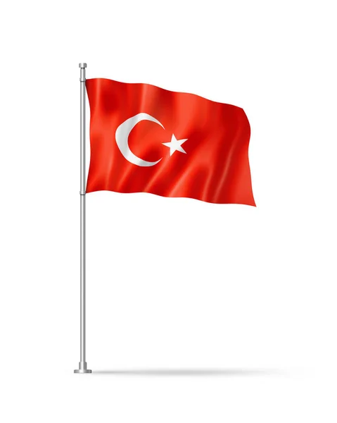 Σημαία Τουρκίας Τρισδιάστατη Απεικόνιση Απομονωμένη Λευκό — Φωτογραφία Αρχείου