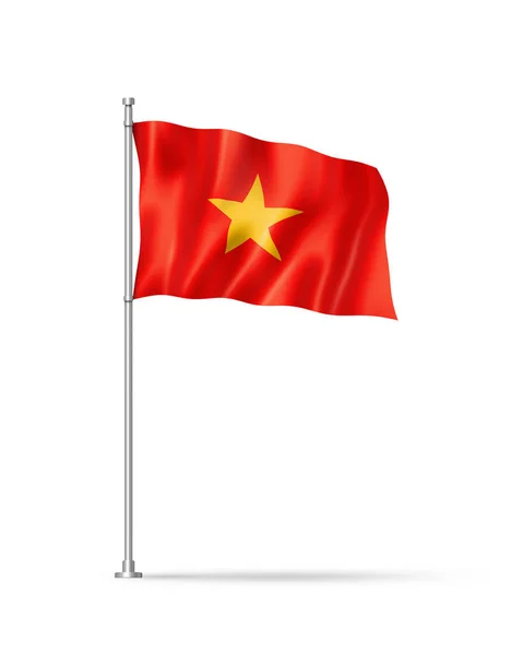 Vietnam Flagga Illustration Isolerad Vitt — Stockfoto