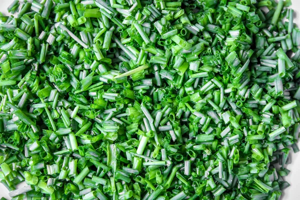 Fresh Cut Chives Closeup View Food Background — Foto Stock