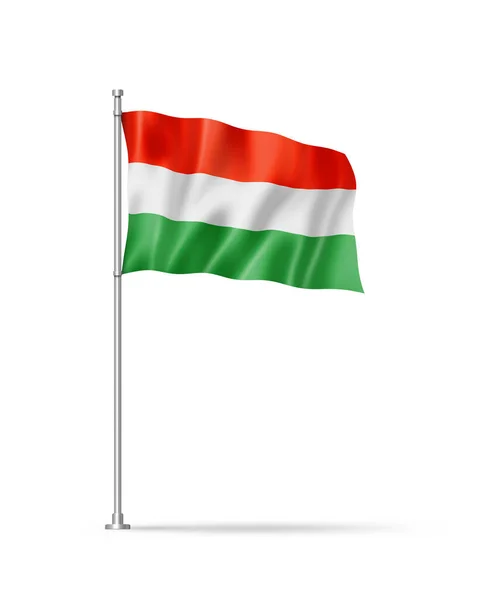 Flaga Węgier Ilustracja Odizolowany Białym — Zdjęcie stockowe