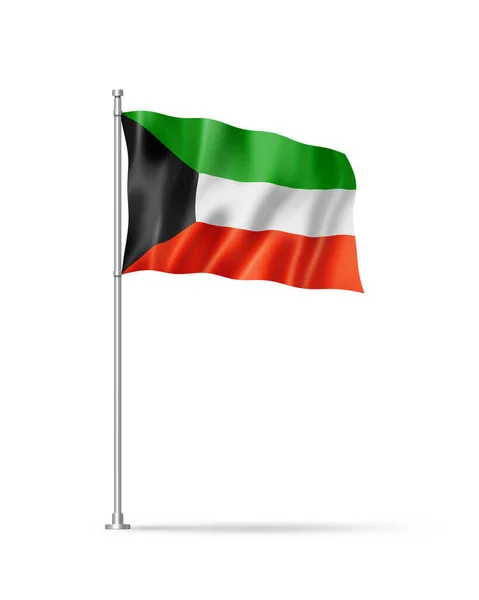 Bandeira Kuwait Ilustração Isolada Branco — Fotografia de Stock