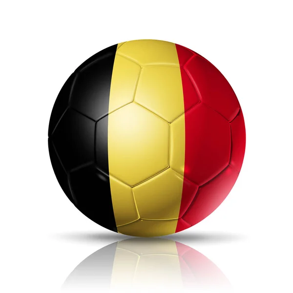 Pelota Fútbol Con Bandera Del Equipo Bélgica Aislado Blanco Con —  Fotos de Stock