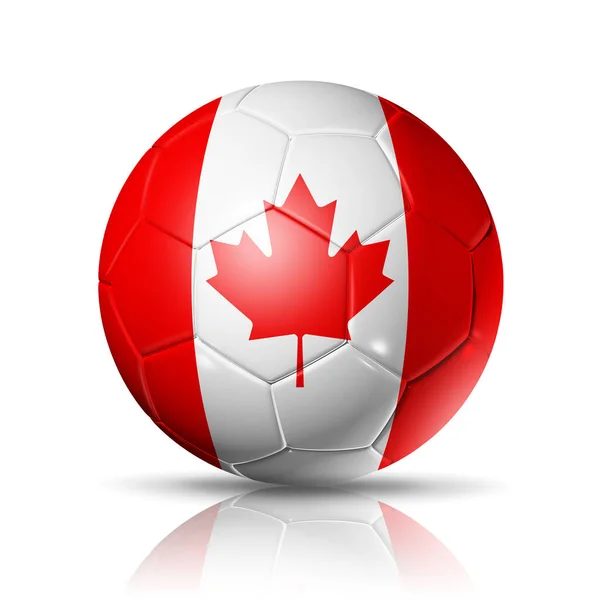 Fußball Mit Kanadischer Mannschaftsfahne Isoliert Auf Weiß Mit Schnittpfad Fußball — Stockfoto