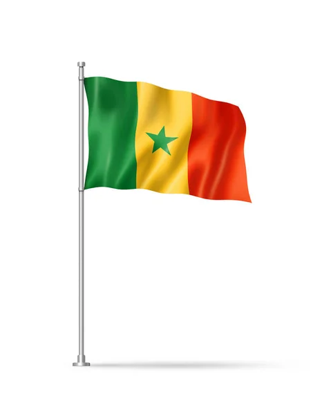 Σημαία Σενεγάλης Τρισδιάστατη Απεικόνιση Απομονωμένη Λευκό — Φωτογραφία Αρχείου