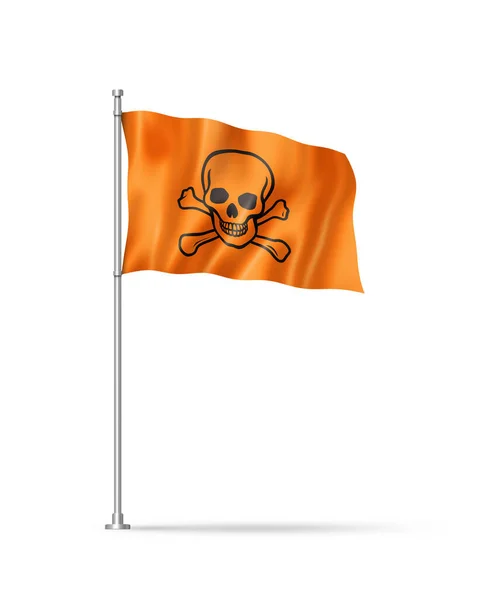 Τοξική Σημαία Κρανίο Δηλητήριο Απεικόνιση Απομονώνονται Λευκό — Φωτογραφία Αρχείου