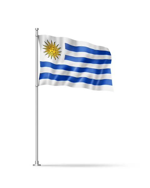 Uruguay Flagga Illustration Isolerad Vitt — Stockfoto
