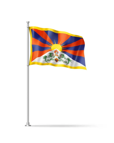 Tibet Flag Illustration Isolated White — Stock Photo, Image