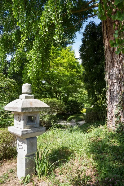 Traditional Lamp Japanese Garden Zen Background — Stok fotoğraf