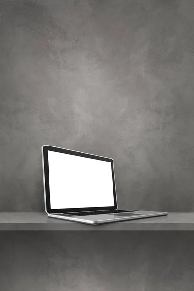 Laptop Grauen Regal Vertikaler Hintergrund Illustration — Stockfoto