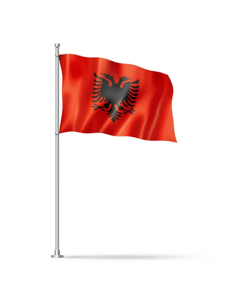 Bandera Albania Ilustración Aislada Blanco —  Fotos de Stock