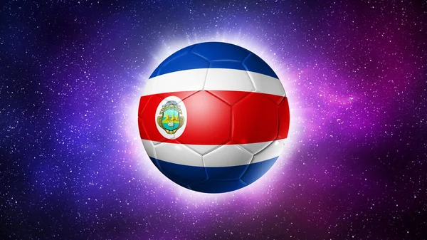 Fotbalový Míč Vlajkou Týmu Kostarika Vesmírné Pozadí Fotbal 2022 Ilustrace — Stock fotografie