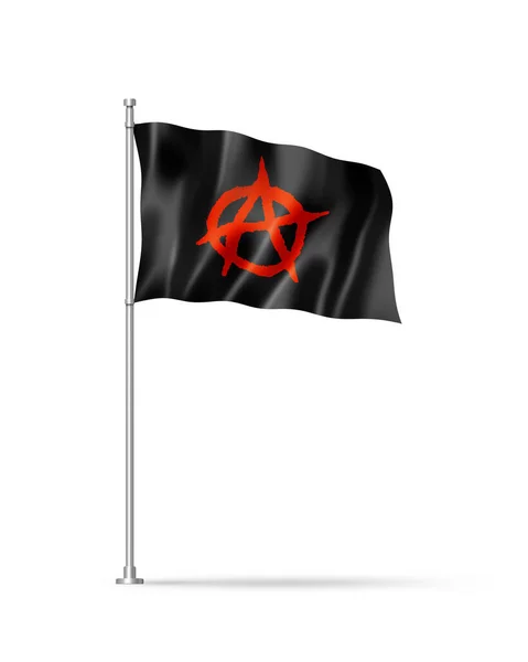 Σημαία Αναρχίας Τρισδιάστατη Απεικόνιση Απομονωμένη Λευκό — Φωτογραφία Αρχείου