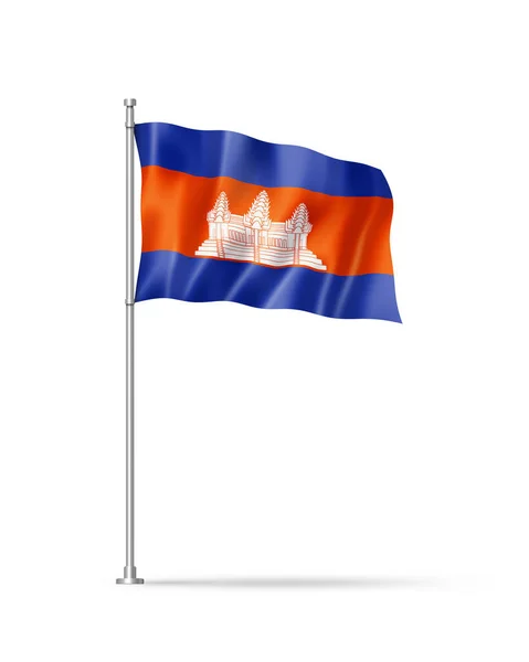 Kambodza Lippu Kuva Eristetty Valkoinen — kuvapankkivalokuva