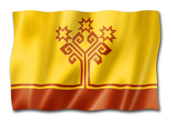 Chuvash State Republic Flag Росія Розмахує Колекцією Прапорів Ілюстрація — стокове фото
