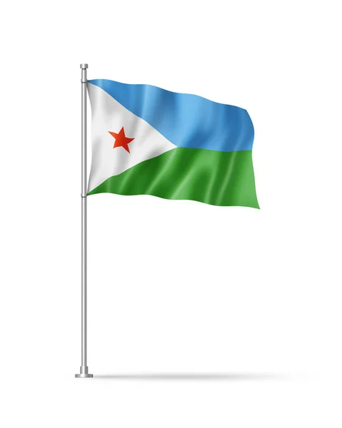 Cibuti Bayrağı Boyutlu Illüstrasyon Beyaz Üzerine Izole Edilmiş — Stok fotoğraf