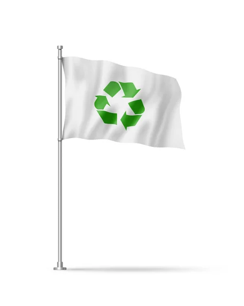 Recycling Symbol Flag Illustration Isolated White — Stockfoto