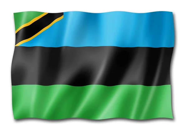 Zanzibar Archipelago Flag Tanzania Waving Banner Collection Illustration — Stock Photo, Image