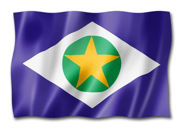 Die Flagge Des Bundesstaates Mato Grosso Brasilien Schwenkt Banner Illustration — Stockfoto