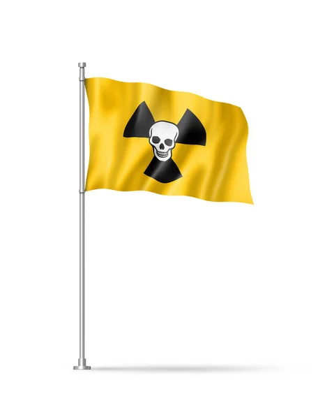 Радіоактивний Ядерний Символ Прапор Смерті Ілюстрація Ізольовано Білому — стокове фото