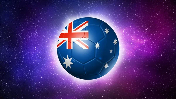 Soccer Ball Australia Team Flag Football 2022 Space Background Illustration — Stock Photo, Image