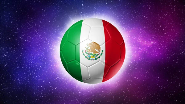 Soccer Ball Mexico Team Flag Football 2022 Space Background Illustration — Stock Photo, Image