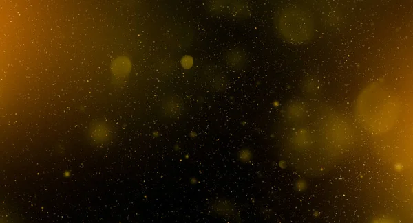 Gold colorful starry sky, horizontal galaxy background banner