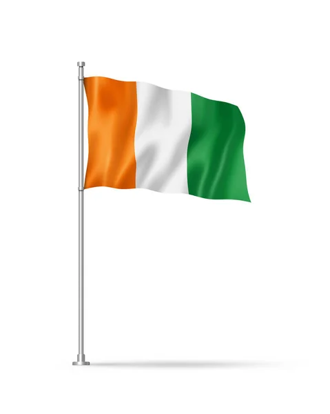 Ivoorkust Vlag Illustratie Geïsoleerd Wit — Stockfoto