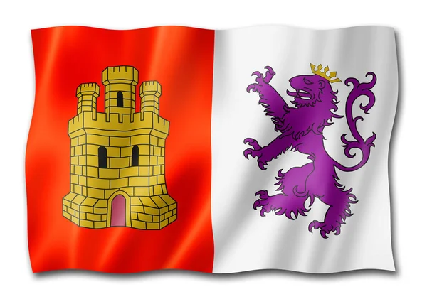 Caceres Provinsflagga Spanien Viftar Med Banderollsamling Illustration — Stockfoto