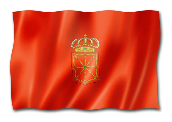 Navarra Province Flag Spain Waving Banner Collection Illustration — Stock Photo, Image